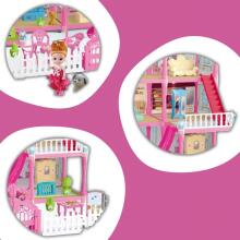 WOOPIE Dollhouse Villa with Accessories and Doll Illuminated 275pcs