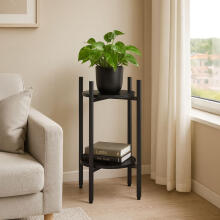 Standing Plant Stand for Flowers Decorations 2 Levels Black ModernHome