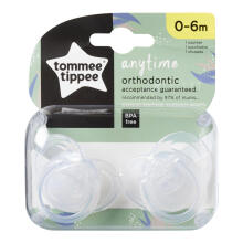 Tommee Tippee silikona māneklis 2vnt 0-6m Anytime 433649