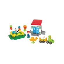 MOCHTOYS Ezis Bloki Pin Bricks FERMA kastē 100 gab. + 3 figūras