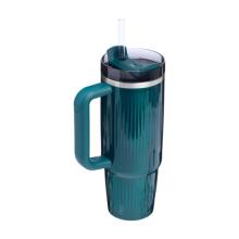 Termokrūze ar salmiņu The Quencher H2.0 Fluted Tumbler 1.18L spīdīgi zilganzaļa