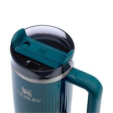 Termokrūze ar salmiņu The Quencher H2.0 Fluted Tumbler 1.18L spīdīgi zilganzaļa