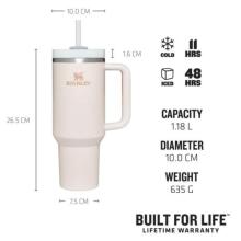 Thermo mug with straw The Quencher H2.O FlowState Tumbler 1.18L light pink 2.0