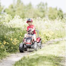 FALK Sarkan Pedāļu Traktors Valtra S4 ar Piekabi Bērniem no 3 Gadiem