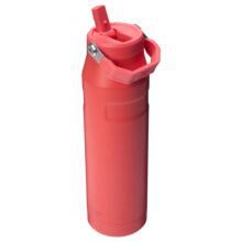 Termopudele ar salmiņu The IceFlow Bottle Flip Straw 2.0 1,06L koraļu sarkanoranža