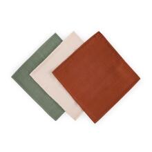 PETITE&MARS 415370 Bambusa muslīna audumu komplekts 3 gab. 68x68 cm Zemes toņi