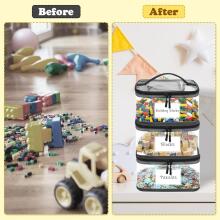 Storage Bag Toy  Art.265277 Soma rotaļlietām-organaizers ar vārda etiķeti  un sieta nodalījumiem,8 gab