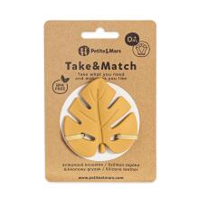 PETITE&MARS 701819 Silikona Košļājamā Rotaļlieta TAKE&MATCH Intensīvi Dzeltena 0+
