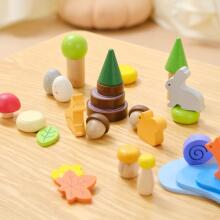 VIGA Wooden Colorful Blocks Forest Tales Box 58 pcs