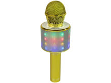 Wireless Microphone USB Speaker Karaoke Recording Model WS-858 Gold