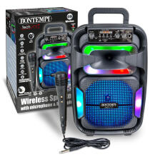 BONTEMPI TECH wireless speaker with microphone & RGB lights, 491030