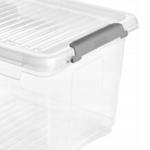 Kaste ar vāku clipbox Leonie 37,5x28,5x23,5cm 16,6L caurspīdīga 