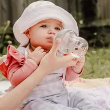 Haakaa Glass Baby Bottle Art.BHK138-G Стеклянная детская бутылочка для кормления 120 мл.