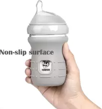 Haakaa Silicone Glass Baby Bottle Cover Art.BHK122 silikona piedurkne stiklam ar platu kaklu pudelei 120 ml