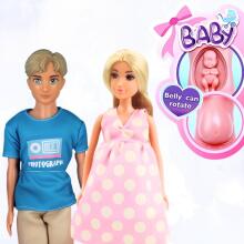 WOOPIE ROYAL leļļu komplekts ģimenei Lily ar grūtniecības tēti, bērnu ratiņiem un aksesuāriem