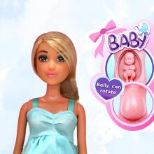 WOOPIE ROYAL Doll Lily with a Pregnant Belly Baby Blue Dress
