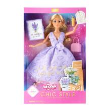 WOOPIE ROYAL Leļļu Lili Garie Blondie Mati 30 cm Lavandas Kleita Aksesuāriem