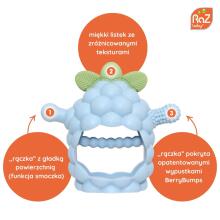 RaZberry Grip Silicone Teether, Blue, RaZbaby