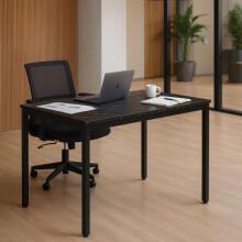 Table for Kitchen Dining Room for 4-5 People Computer Desk 120x60 cm Black Marble ModernHome
