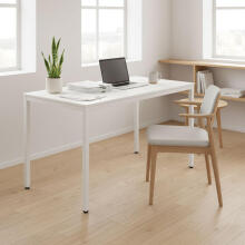 Table for Kitchen Dining Room 4-5 Persons Computer Desk 120x60 cm White ModernHome