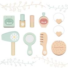 TOOKY TOY Koka tualete ar krēslu, aksesuāri, LED spogulis + kosmētika