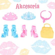 WOOPIE ROYAL Набор модной одежды для кукол: платья, обувь, ювелирные аксессуары