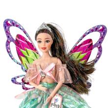 WOOPIE ROYAL Doll Emi Fairy with Colorful Wings and Hairbrush