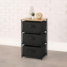 Kabineta plaukta organizators, audums ar noņemamām groziem, 3 līmeņi, loft stils, melns, ModernHome