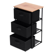 Kabineta plaukta organizators, audums ar noņemamām groziem, 3 līmeņi, loft stils, melns, ModernHome