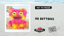 Fuggler Vacay Vibes – smieklīgs “neglīts” plīša monstriņš (Mr. Buttons, daudzkrāsains)