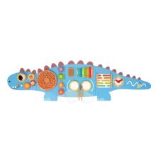 WOOPIE GREEN Koka Sienas Aktivitāšu Dēlis Dinosaurus Montessori FSC