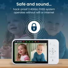 Babysense Video Baby Monitor Prisma Art.268724 Video Baby Monitor with 1 Cameras, Non Wifi, Split Screen, Night Light & Sound Machine