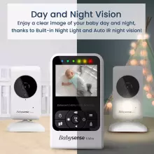 Babysense Compact Video Baby Monitor with 2 Cameras Art.V24R-2 Цифровая видеоняня с дисплеем с 2 камерами