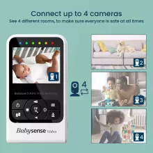 Babysense Compact Video Baby Monitor with 2 Cameras Art.V24R-2 Цифровая видеоняня с дисплеем с 2 камерами