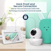 Babysense  Video Baby Monitor with 2 Cameras Art.V43 Video Baby Monitor with 2 Cameras, Non Wifi, Split Screen & Night Light Machine