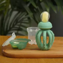 Haakaa Octopus Freeze-N-Feed Mini Combo Art.BHK150-BH Blush  силиконовoe cитечко для кормления свежими овощами