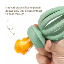 Haakaa Octopus Freeze-N-Feed Mini Combo Art.BHK150-PG Green Silicone strainer for feeding fresh vegetables (Nibbler)