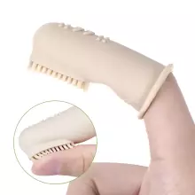 Haakaa  Silicone Finger Toothbrush  Art.TPS036-C Cream  Силиконовая щетка-напальчник для первых зубов,2 шт