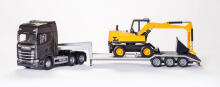 EMEK Scania S black loader with excavator scale 1:25, 98 cm