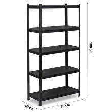 Металлическая стеллаж для хранения 180 x 90 x 40 см Humberg HR-851 черный