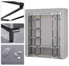 Large textile wardrobe Massido - gray