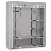 Large textile wardrobe Massido - gray
