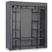 Large textile wardrobe Massido - graphite