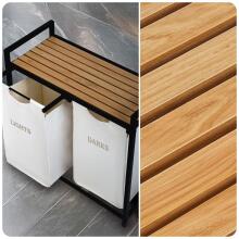 Laundry basket with two compartments on a frame 80 l Massido