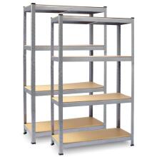 Metal warehouse shelf set of 2 pcs 180 x 90 x 40 cm Plonos PL-702