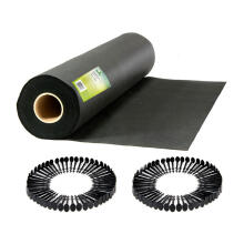 Garden agro-cloth 1.6 m x 50 m 90 g/m2 + 100 stakes Plonos - black