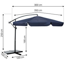 Folding Garden Parasol 8 Segments 350 cm with Cover Plonos PL-881