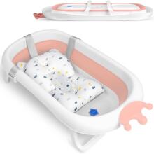 Baby bathtub with pillow RK-280 white-pink