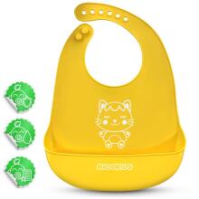 Silicone Feeding Bib Ricokids Yellow