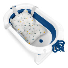 Складная ванночка для детей, младенцев с вставкой Ricokids RK-286 бело-голубая